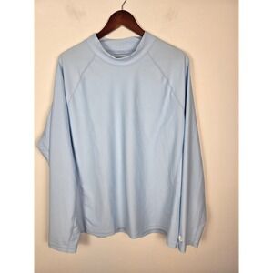 Coolibar Tulum Long Sleeve Surf Rash Guard UPF 50+ Sun Protection Blue Men's XL